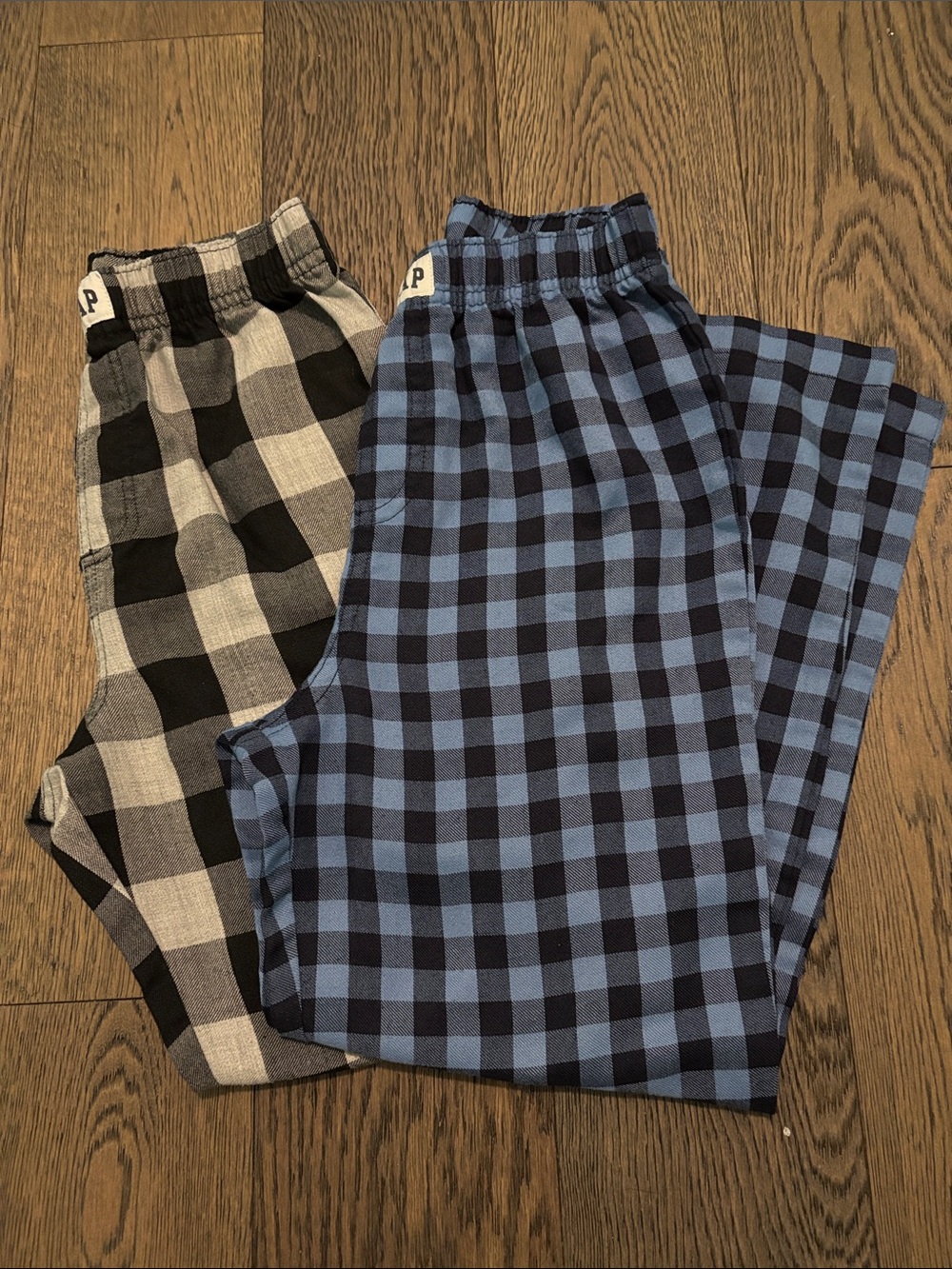 GAP Kids Buffalo Gingham Pajama Pants – Blue & Black, Gray & Black (sz 6)